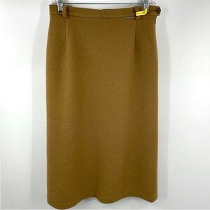 Vintage 90s Geiger Collection Pure New Wool Midi Skirt Made Austria Size 38 US 6